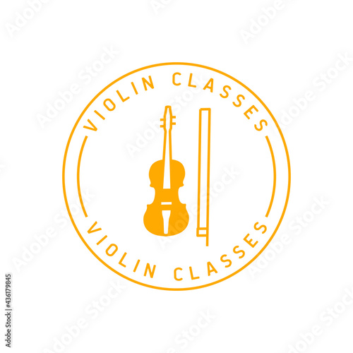 Violin classes logo. Violin icon