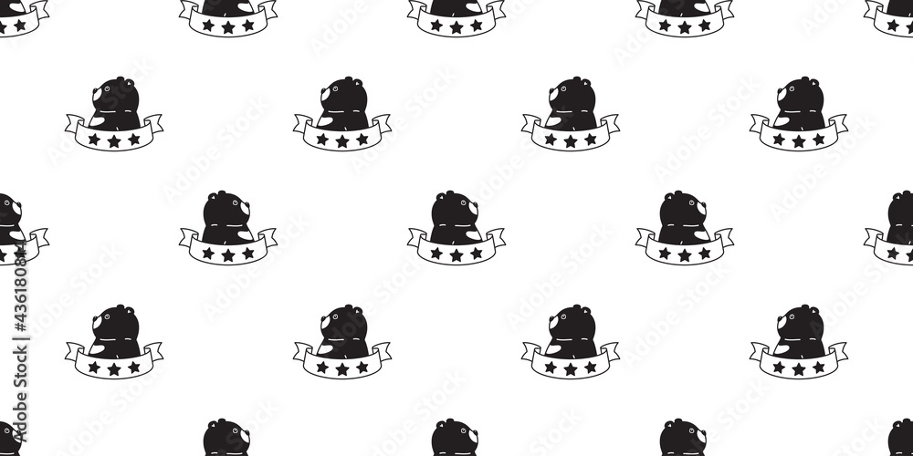 Bear seamless pattern polar bear ribbon vector cartoon doodle tile wallpaper repeat background illustration design Bear seamless pattern polar bear ribbon vector cartoon doodle tile wallpaper repeat background illustration design