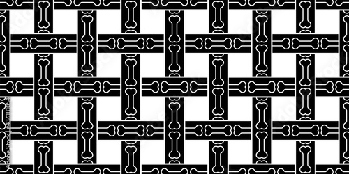 dog bone seamless pattern vector checked footprint paw french bulldog puppy pet cartoon skeleton halloween tile background scarf isolated repeat wallpaper doodle illustration design