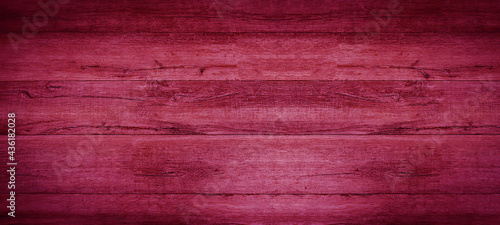 Abstract grunge old pin magenta painted wooden texture - wood board background panorama banner.