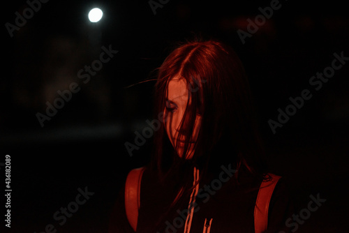 Girl with closed eyes