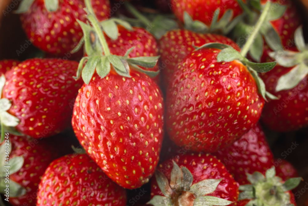 Ripe strawberries as background or texture Ripe strawberries as background or texture