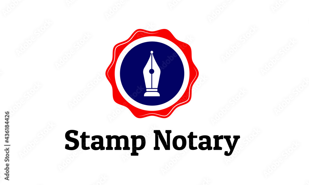 Stamp notary mobile notary public notary logo design. Stock