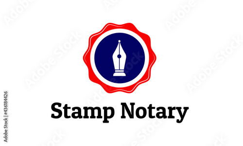 Stamp notary mobile notary public notary logo design.