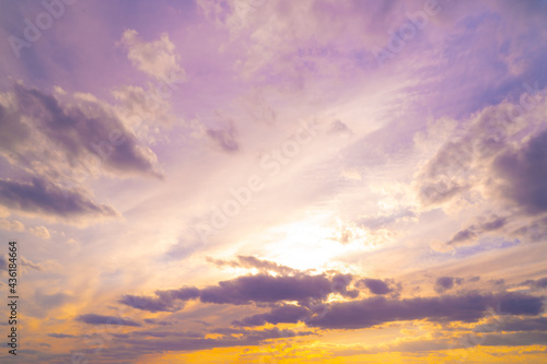 Fototapeta Naklejka Na Ścianę i Meble -  Beautiful textured sky with clouds at sunset