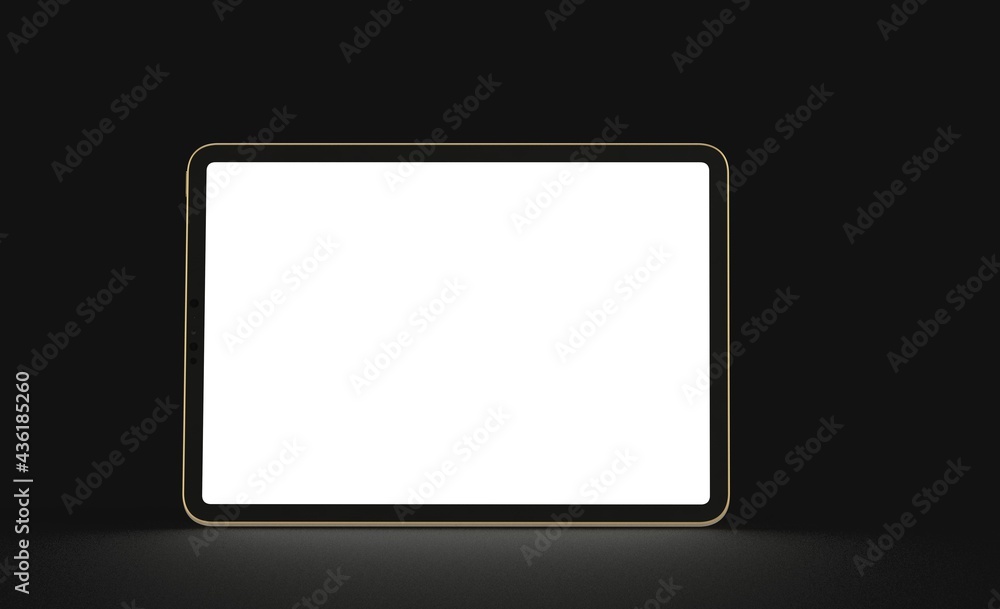 Photo Black tablet computer with blank 3d