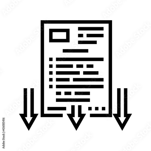lawsuit document line icon vector. lawsuit document sign. isolated contour symbol black illustration