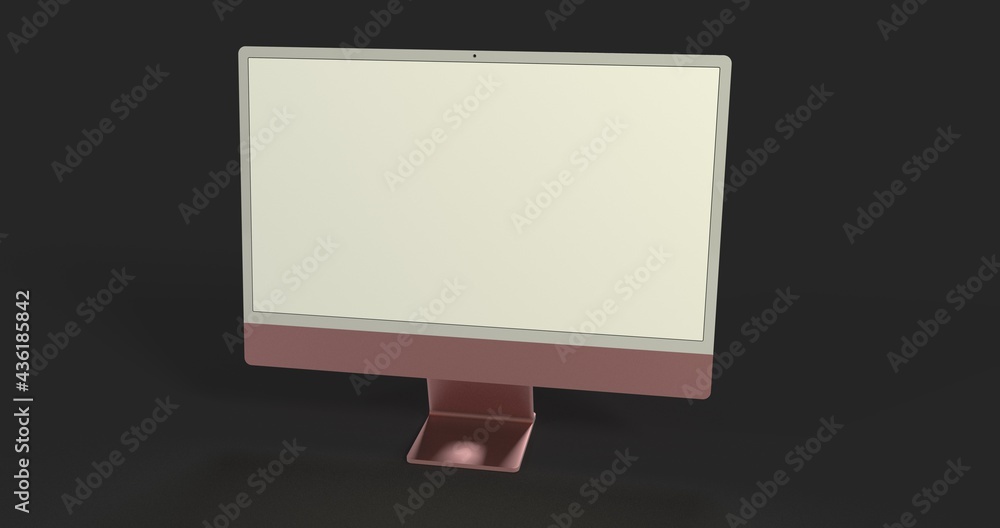 Computer display mock up with blank white screen. Stylish desktop computer mockup 3D Computer display mock up with blank white screen. Stylish desktop computer mockup 3D