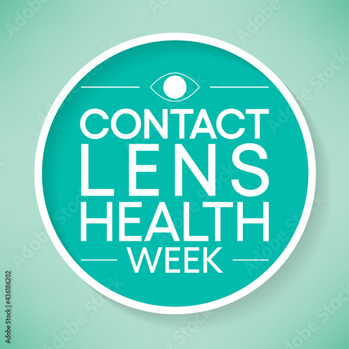 Contact lens health week is observed every year in August, emphasizes the importance of healthy hygiene practices in protecting against serious eye infections and other illnesses. vector illustration