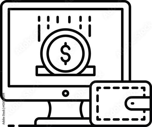 epay or digital payment Concept, fund upload or billfold wallet Vector Icon Design, Business and Management Symbol, Banking and finance Sign, ECommerce and Delivery Stock illustration 