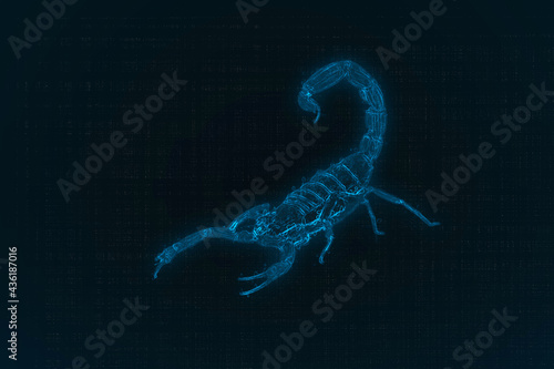 Highly venomous fattail scorpion, Androctonus australis, on sand, side view, closeup. This species from North Africa and the Middle East, is one of the most dangerous scorpions