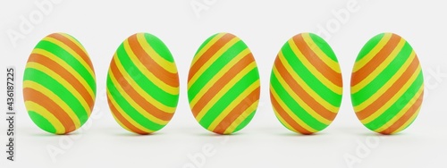 Realistic 3D Render of Easter Eggs