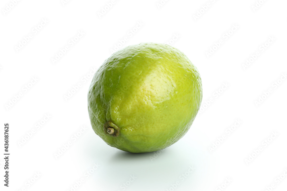 Fresh single lime isolated on white background Fresh single lime isolated on white background