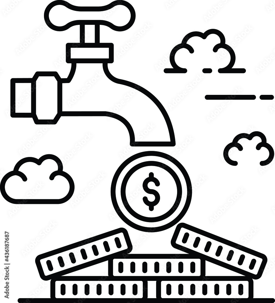 Coins fall out of the tap Concept, Dollars flow from the faucet Vector Icon Design, Business and Management Symbol, Banking and finance Sign, ECommerce and Delivery Stock illustration , Money save Coins fall out of the tap Concept, Dollars flow from the faucet Vector Icon Design, Business and Management Symbol, Banking and finance Sign, ECommerce and Delivery Stock illustration , Money save