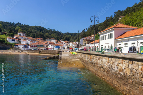 Fishing and tourist town on the coast of Asturias. Tazones,  Spain  photo