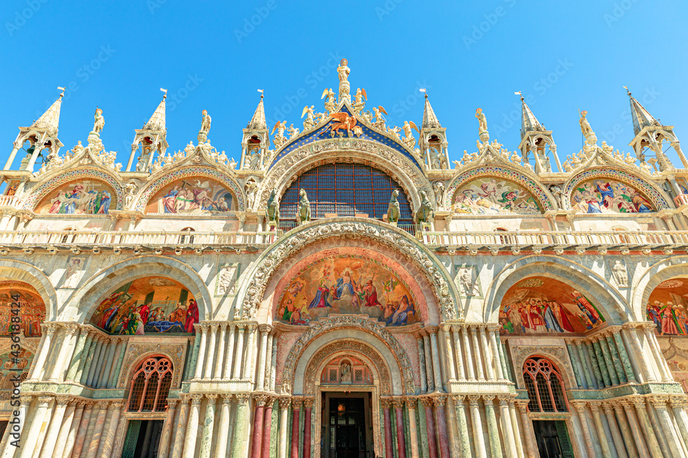 San Marco Basilica in Venice. The main church of the city, located in Saint Mark square, popular landmark of Venice city in Italy.