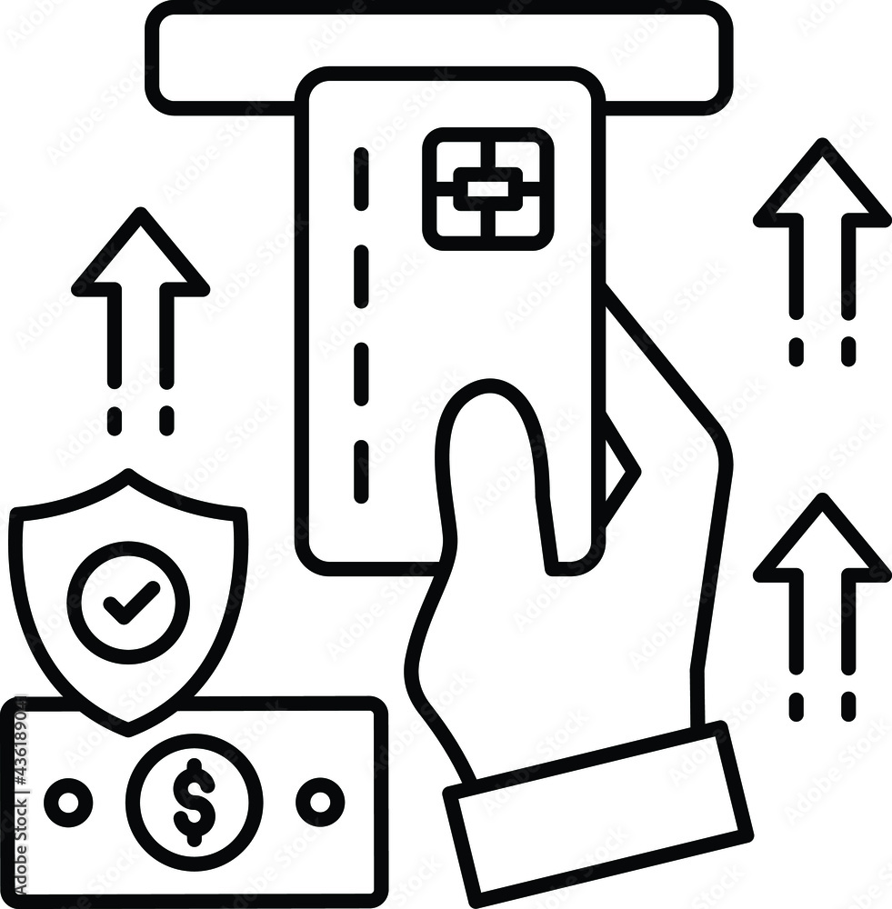 inserting card to money withdrawal Concept Vector Icon Design, Business and Management Symbol, Banking and finance Sign, ECommerce and Delivery Stock illustration inserting card to money withdrawal Concept Vector Icon Design, Business and Management Symbol, Banking and finance Sign, ECommerce and Delivery Stock illustration