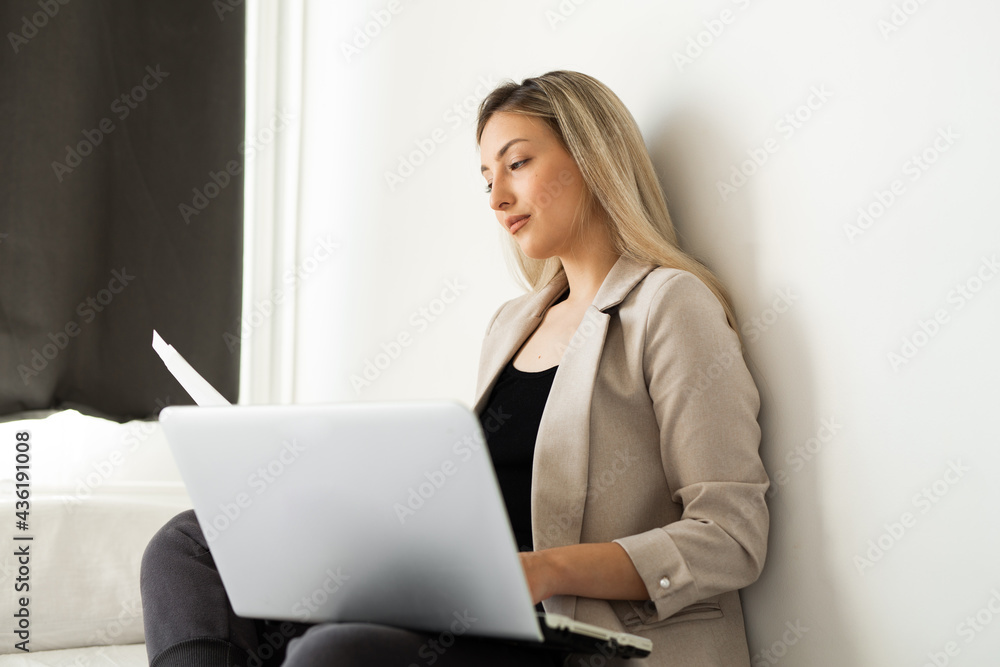 portrait of a beautiful young woman with laptop portrait of a beautiful young woman with laptop