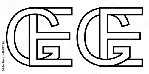 Logo sign ge eg icon sign i...