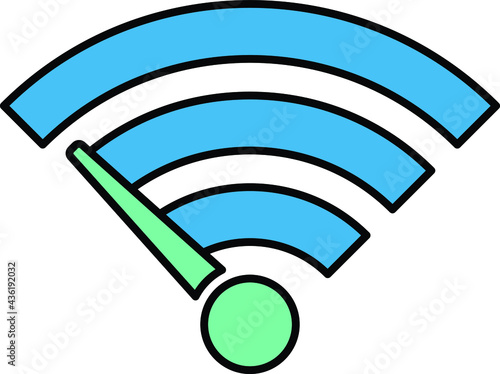 network latency meter vector color icon Design, Data Center and Web Hosting Symbol, Transfer rate of Servcer concept, Bandwidth throttling stock illustration