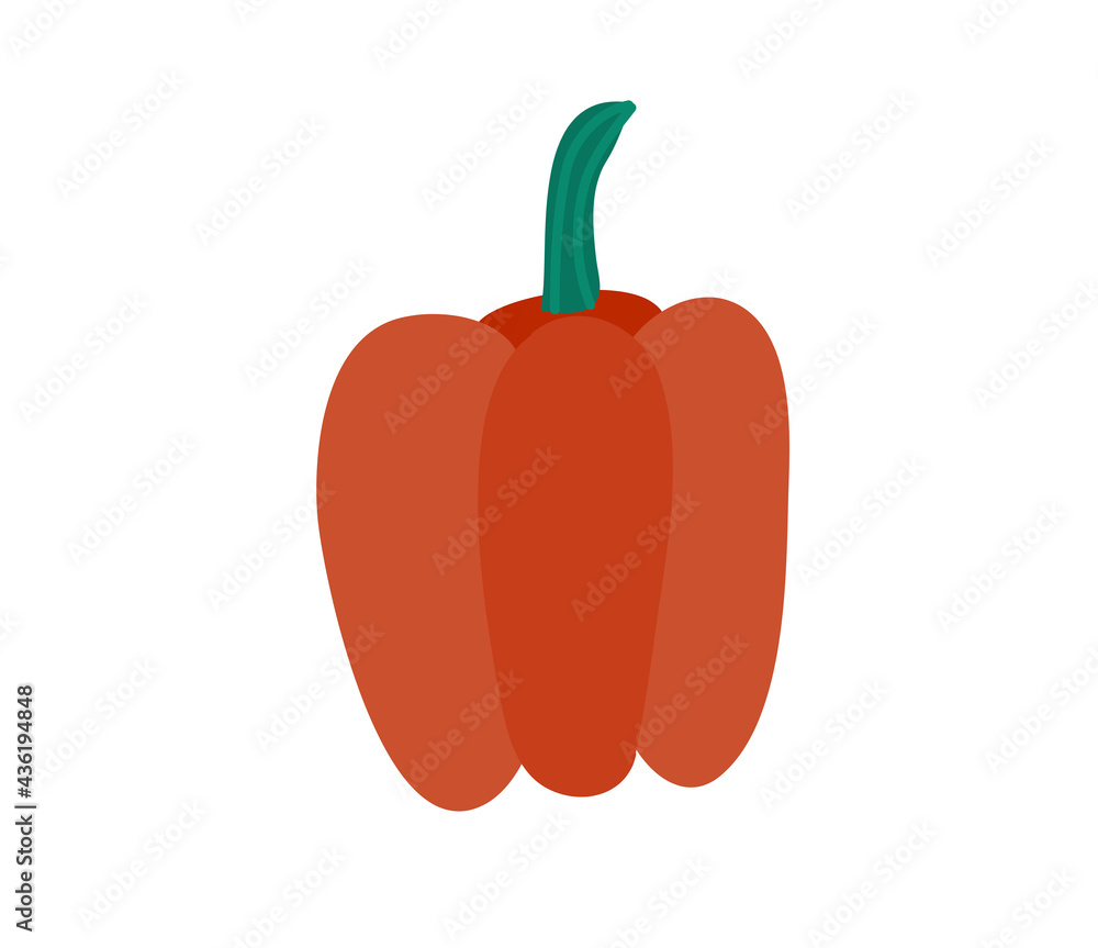 Vector pepper. Flat style, isolated on white background Vector pepper. Flat style, isolated on white background