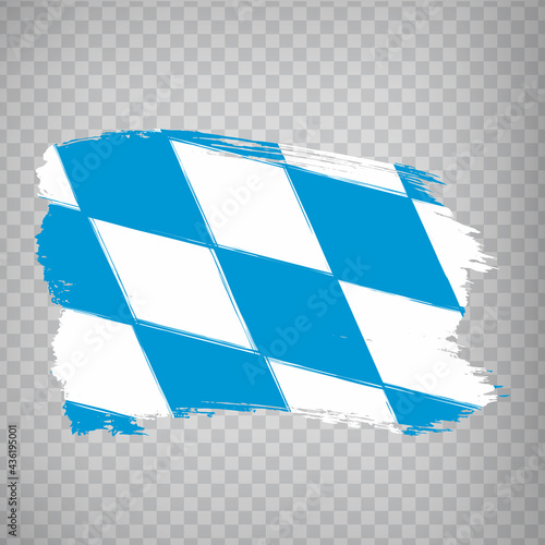 Flag of Bavaria brush strokes. Flag of Bavaria on transparent background for your web site design, app, UI.  Germany. EPS10.