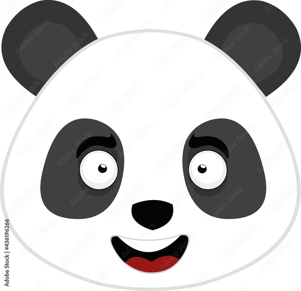 Vector emoticon illustration of the face of a cartoon panda bear with a happy expression Vector emoticon illustration of the face of a cartoon panda bear with a happy expression