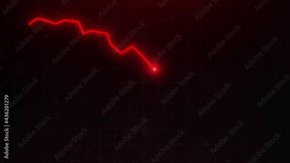 vidéo stock animated black chart of financial decline... Red graph going down into recession. Stock Market Crash Background ...