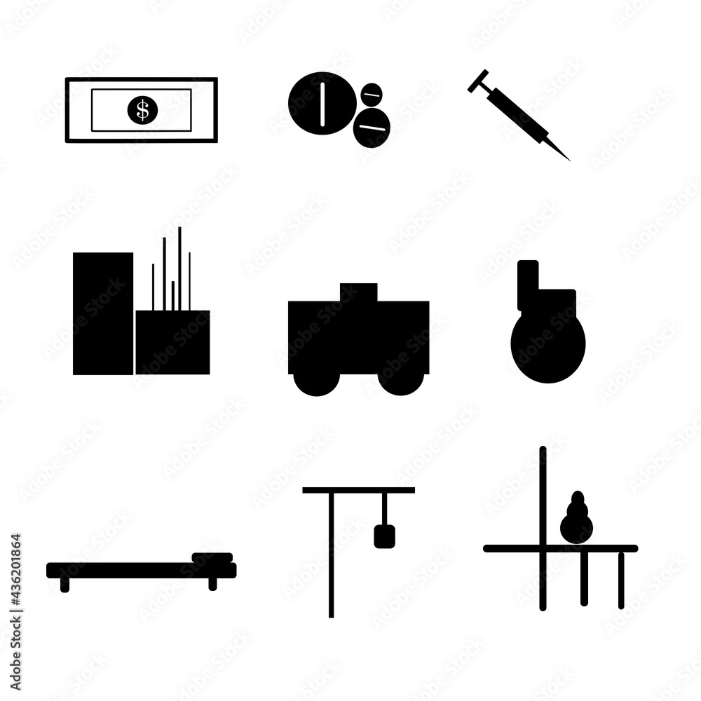 Obraz premium black and white icons set