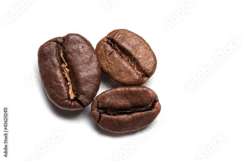 coffee beans close-up, isolate on a white background.