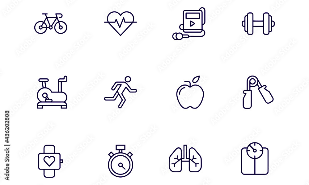  Fitness Icons vector design 