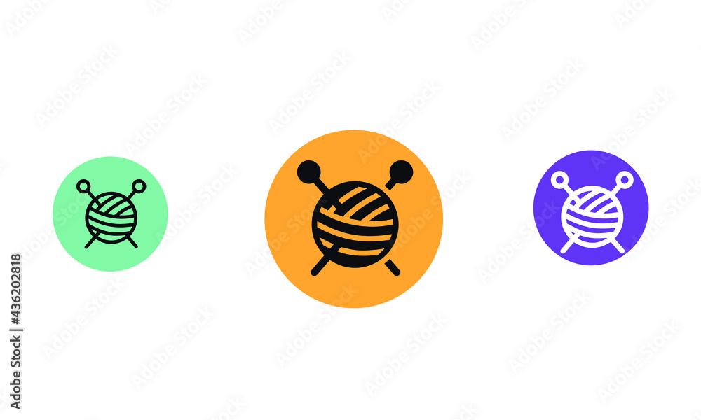 Fototapeta premium Knitting Icons vector design 