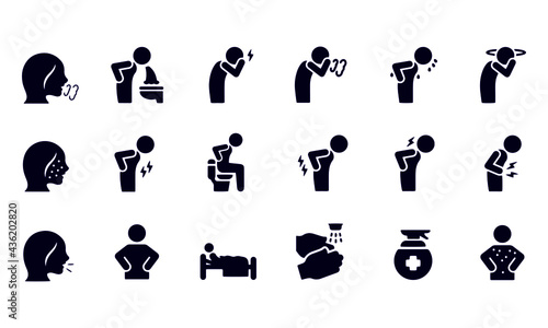 Vector set of sick icons vector design 