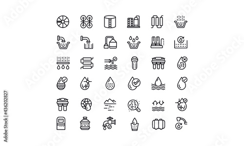 Water treatment icons set  vector design 