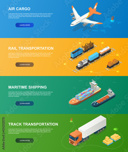 Freight industry logistics and transportation with different vehicles