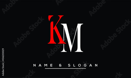 KM, MK, K, M Abstract Letters Logo Monogram
