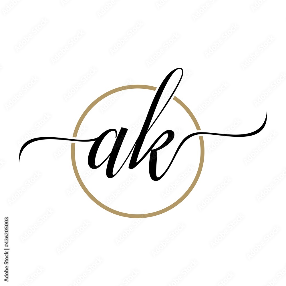 Obraz premium Simple stylish Initial Letter AK Logo designs Symbol