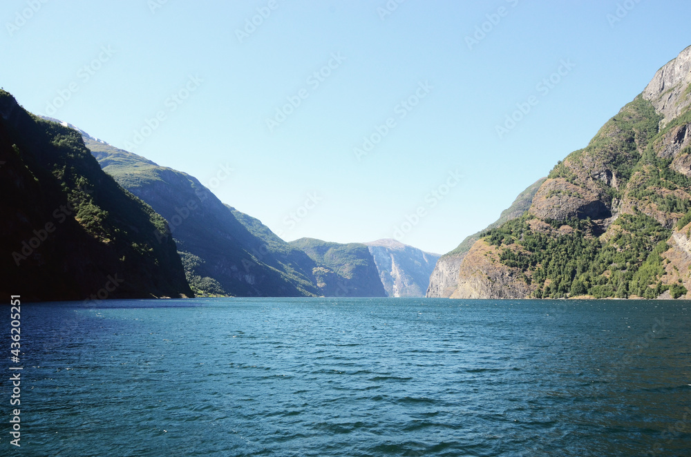 Norway, Sognefjord: Scenic view of the fjord landscape from the boat