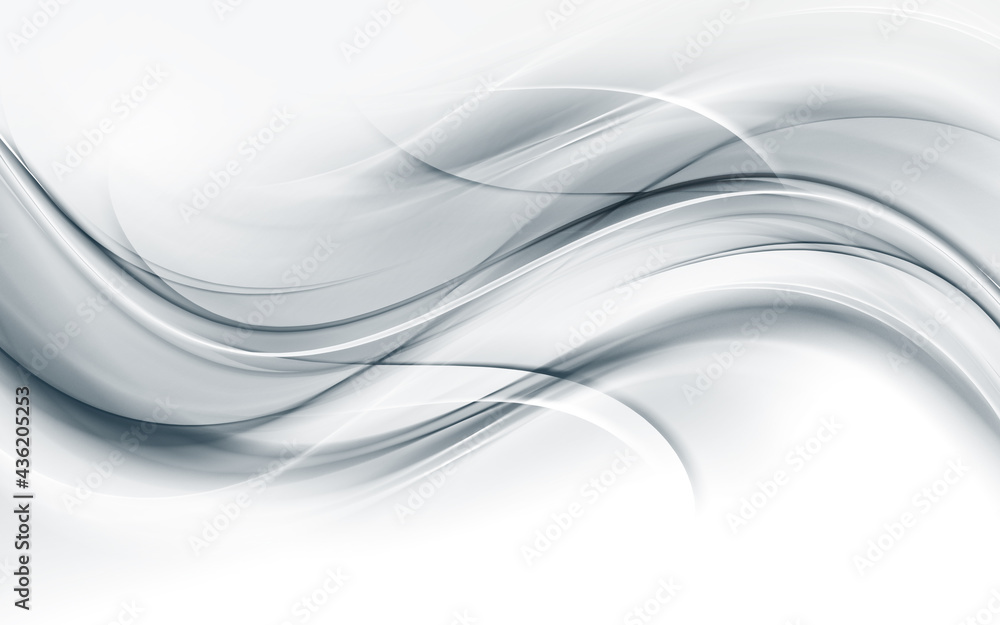 Obraz premium White wavy texture. Gray waves background. Bright lines element decoration design.