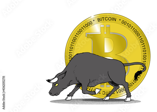 Ein Bitcoin und der Bulle