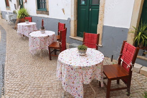 Sidewalk cafe - streets of Faro, Portugal