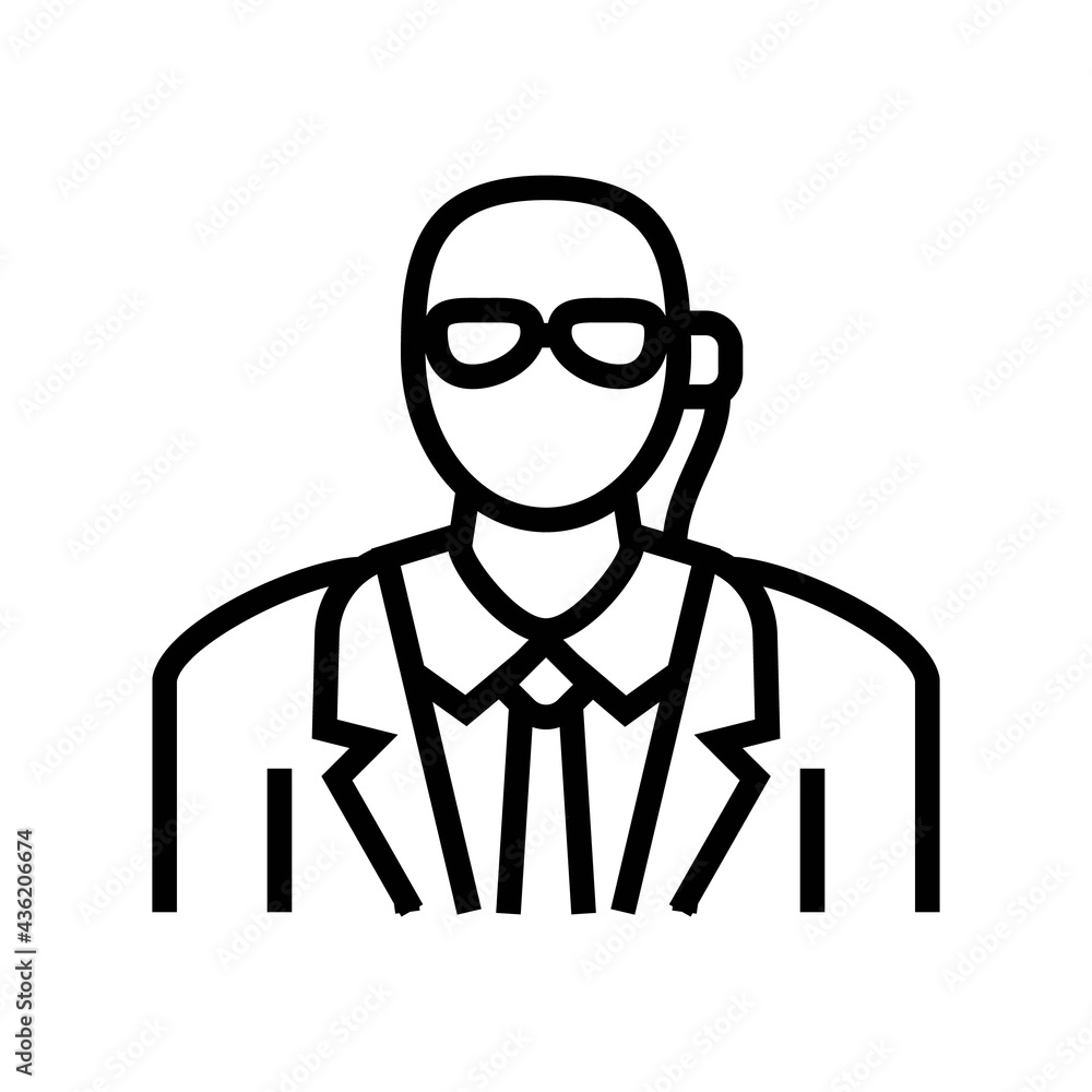 private security line icon vector. private security sign. isolated contour symbol black illustration