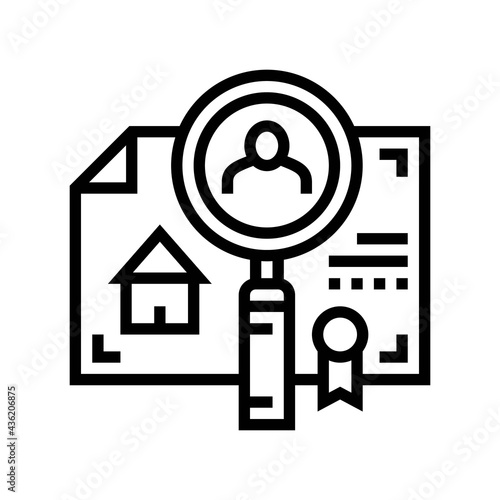 checking tenant recommendations line icon vector. checking tenant recommendations sign. isolated contour symbol black illustration