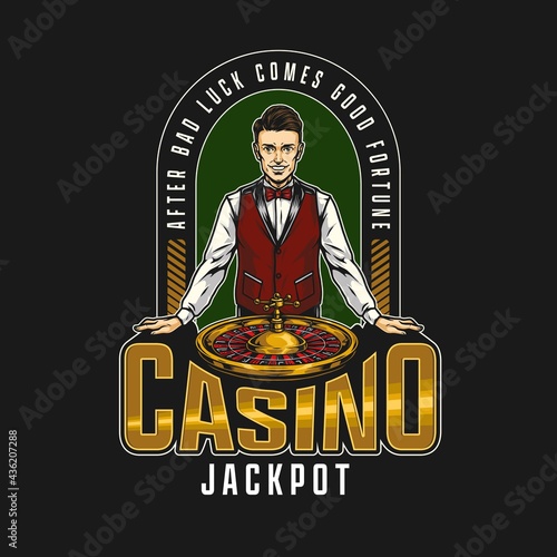 Casino vintage colorful badge