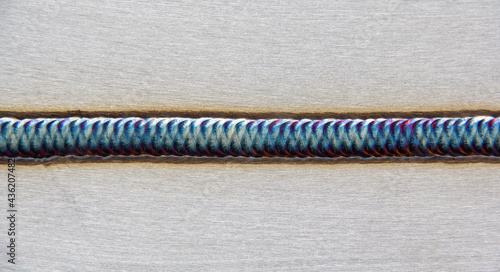Bild auf Leinwand Welding of stainless steel with argon. Argon arc welding