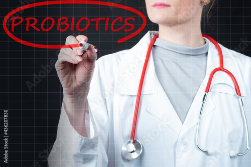 Probiotics bacteria logo. D...