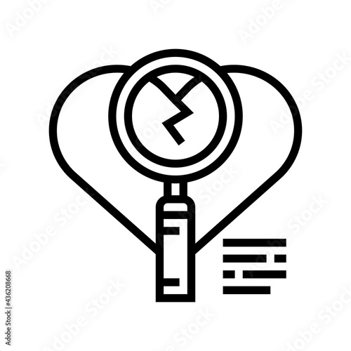 investigation of infidelity line icon vector. investigation of infidelity sign. isolated contour symbol black illustration