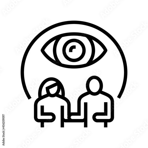 conjugal supervision line icon vector. conjugal supervision sign. isolated contour symbol black illustration