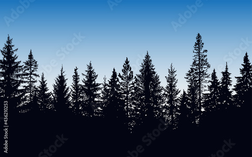 Abstract background. Forest wilderness landscape. Template for your design works. Hand drawn illustration.