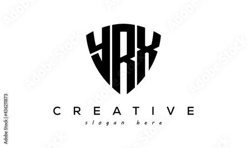 YRX letter creative logo with shield photo